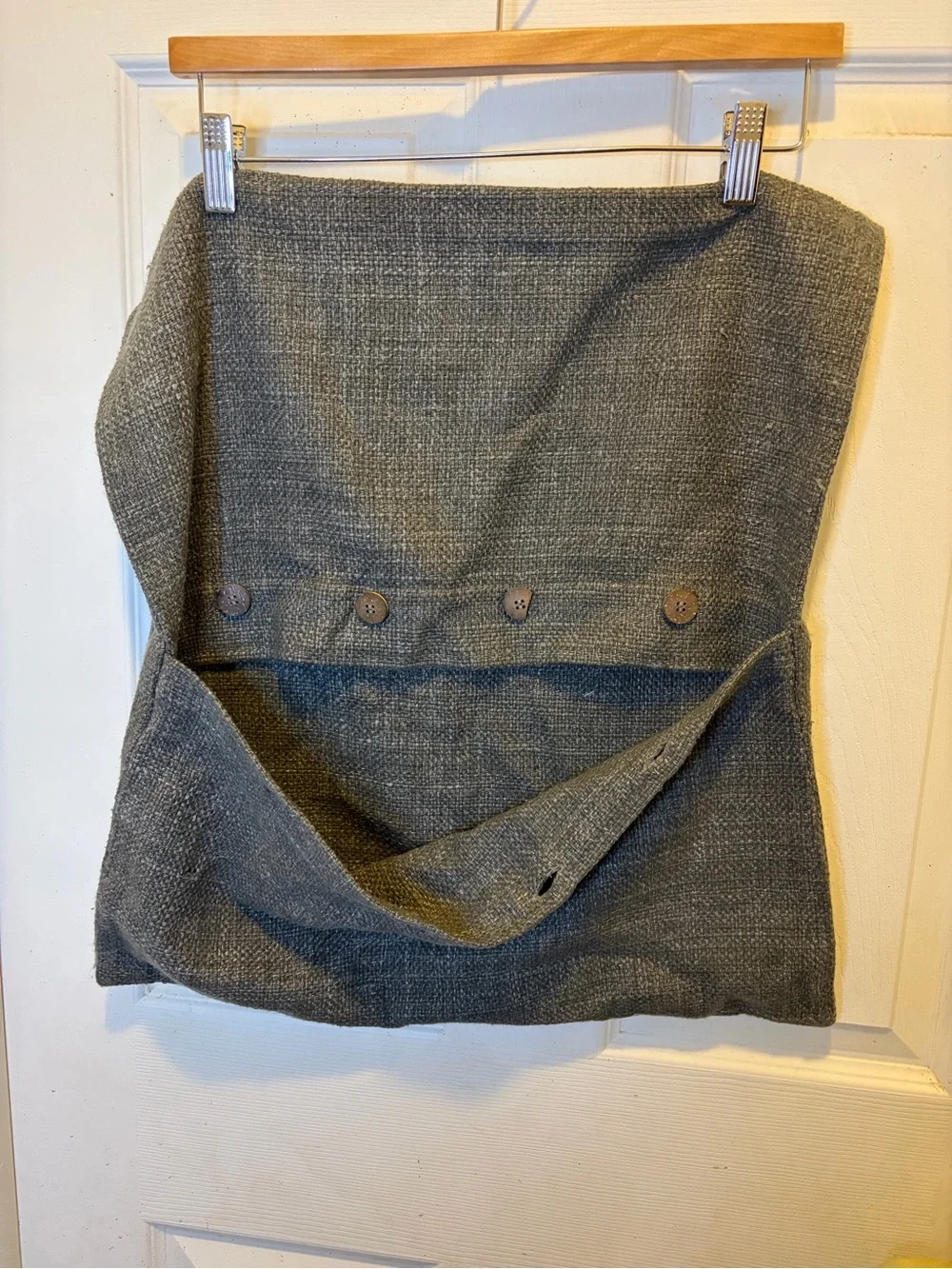 West Elm Olive Knit Silk/ Cotton Blend Pillow Cover 20x20